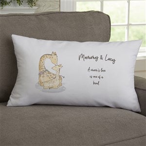 Parent  Child Giraffe Personalized Lumbar Velvet Throw Pillow - 35462-LBV