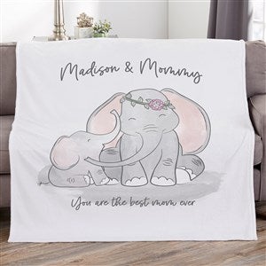 Parent  Child Elephant Personalized 60x80 Plush Fleece Blanket - 35473-L