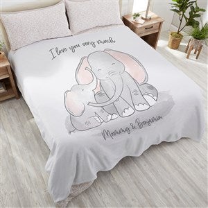Parent  Child Elephant Personalized 90x90 Plush Fleece Blanket - 35473-QU
