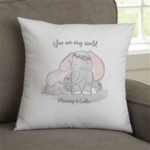 Parent & Child Elephant Personalized 14 Throw Pillow - 35474-S