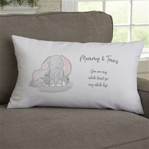 Parent  Child Elephant Personalized Lumbar Velvet Throw Pillow - 35474-LBV