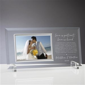  Iaisacl Personalized Glass Wedding Picture Frame for