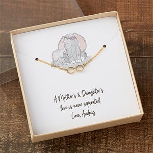 Parent  Child Elephant Gold Infinity Necklace With Personalized Message Card - 35506-GI
