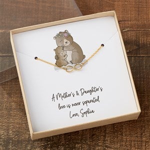 Parent  Child Bear Gold Infinity Necklace With Personalized Message Card - 35507-GI