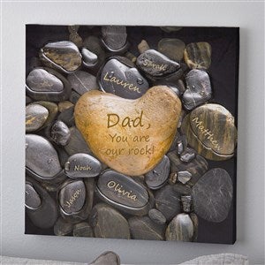 Dad Youre Our Rock Personalized Canvas Print - 24x24 - 35513-XL