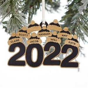 2022 Personalized Black Wood Ornament - 35547-BLK