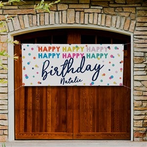 Happy Happy Birthday Personalized Banner 30x72 - 35600