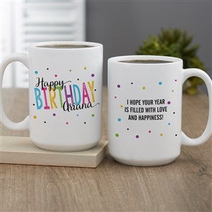 Bold Birthday Personalized Coffee Mug 15 oz.- White - 35605-L