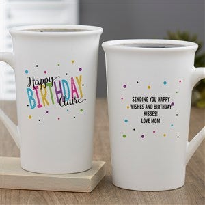 Bold Birthday Personalized Latte Mug 16oz White - 35605-U