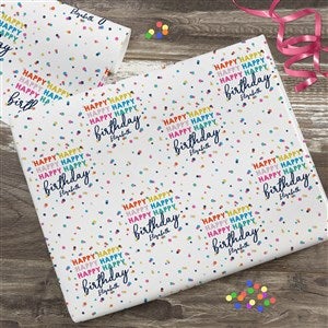 Happy Happy Birthday Personalized Wrapping Paper Roll - 35608
