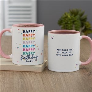 Happy Happy Birthday Personalized Coffee Mug 11oz Pink - 35617-P