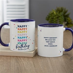 Happy Happy Birthday Personalized Coffee Mug 11oz Blue - 35617-BL