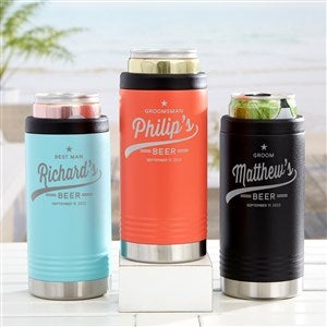 Groomsman Brewing Co. Stainless Insulated Skinny Can Holder - Black