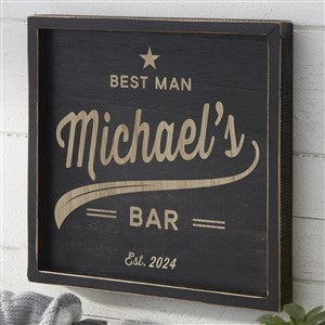 Groomsman Brewing Co. Personalized Distressed Black Wood Frame Wall Art 12x 12 - 35631-12x12