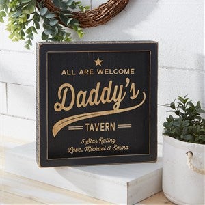 Dads Brewing Company Personalized Distressed Black Wood Frame Wall Art- 8x 8 - 35643-8x8
