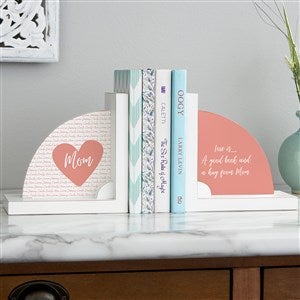 Family Heart Personalized Wood Bookends - 35718