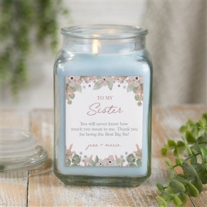 My Sister Personalized 18 oz. Linen Candle Jar - 35741-18CW