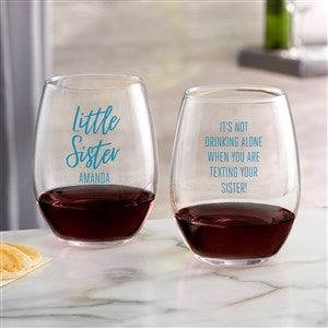 Sisters Forever Personalized Stemless Wine Glass - 35752-S