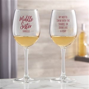 Sisters Forever Personalized 12 oz. White Wine Glass - 35752-W