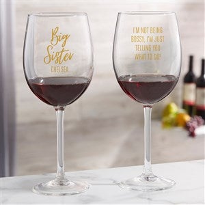 Sisters Forever Personalized Red Wine Glass - 35752-R