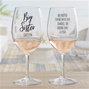 Sisters Forever Personalized Stemmed Tritan Wine Glass - 35757-SM