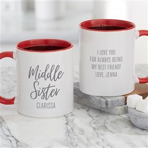 Sisters Forever Personalized Coffee Mug 11 oz.- Red - 35760-R