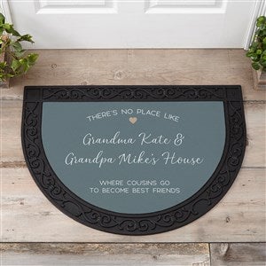 No Place Like Personalized Grandparents Half Round Doormat - 35784