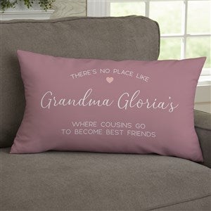 No Place Like Personalized Grandparents Lumbar Velvet Throw Pillow - 35786-LBV
