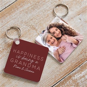 Happiness is Being a Grandparent  Personalized Photo Keychain - 35798