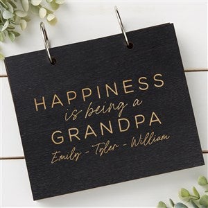 Happiness is Being a Grandparent Personalized Wood Photo Album - Black Poplar - 35801-B