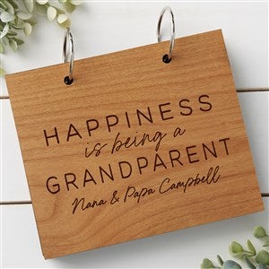 Happiness is Being a Grandparent Personalized Wood Photo Album - Natural - 35801-N