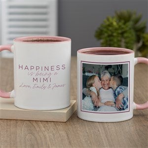 Happiness is Being a Grandparent Personalized Photo Coffee Mug 11 oz.- Pink - 35802-P