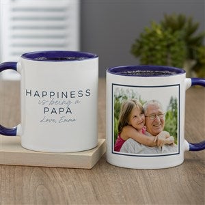 Happiness is Being a Grandparent Personalized Photo Mug 11oz Blue - 35802-BL