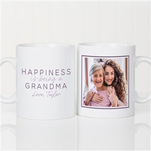 Happiness is Being a Grandparent Personalized 30 oz. Oversized Photo Mug - 35803