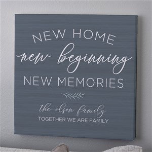 New Home, New Memories Personalized Canvas Print - 16x16 - 35832-16x16