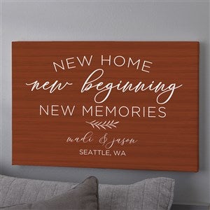 New Home, New Memories Personalized Canvas Print - 24x36 - 35832-XL