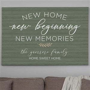 New Home, New Memories Personalized Canvas Print - 32x48 - 35832-32x48