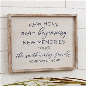 New Home, New Memories Whitewashed Barnwood Frame Wall Art- 14x 18 - 35833W-14x18