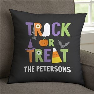 Trick or Treat Icons Personalized Halloween 14quot; Throw Pillow - 35884-S