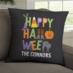 Trick or Treat Icons Personalized Halloween 18 Throw Pillow - 35884-L