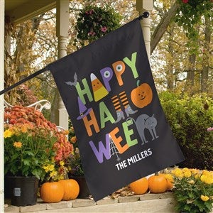 Trick or Treat Icons Personalized House Flag - 35890
