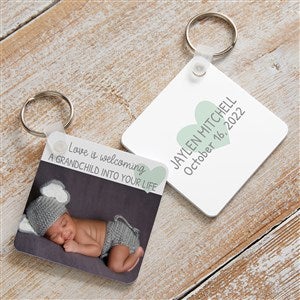 Love Is Welcoming a Grandchild into your Life Personalized Photo Keyring - 35917