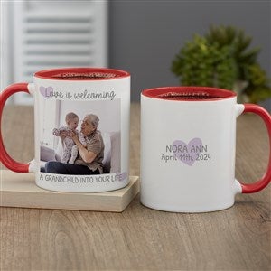 Love Is Welcoming A Grandchild Personalized Coffee Mug 11 oz.- Red - 35921-R