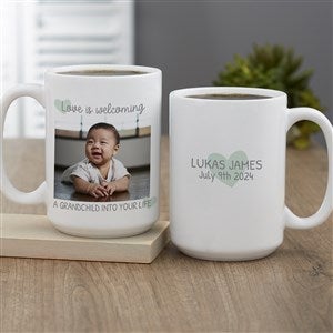 Love Is Welcoming A Grandchild Personalized Coffee Mug 15 oz.- White - 35921-L