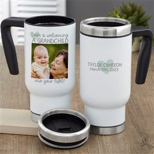 Love Is Welcoming A Grandchild Personalized Latte Mug 16 oz.- White