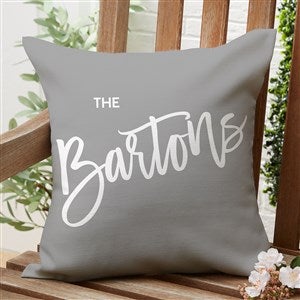 Bold Family Name Personalized Outdoor Throw Pillow -16x16 - 35928