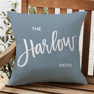 Bold Family Name Personalized Outdoor Throw Pillow- 20x 20 - 35928-L