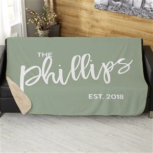 Bold Family Name Personalized 60x80 Sherpa Blanket - 35934-SL
