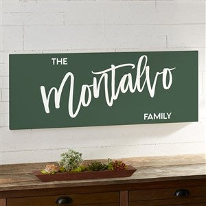 Bold Family Name Personalized Long Canvas Print- 12 x 36 - 35938-12x36