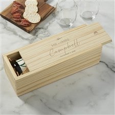 Natural Love Wedding Personalized Wood Wine Box - 35957